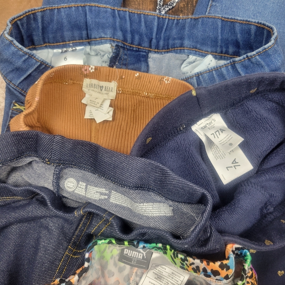 Girls Pants Jeans Leggings Clothes Bundle Size 6-7 - Picture 3 of 11